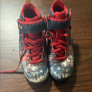 Kids Red and Blue High-Top Shoes